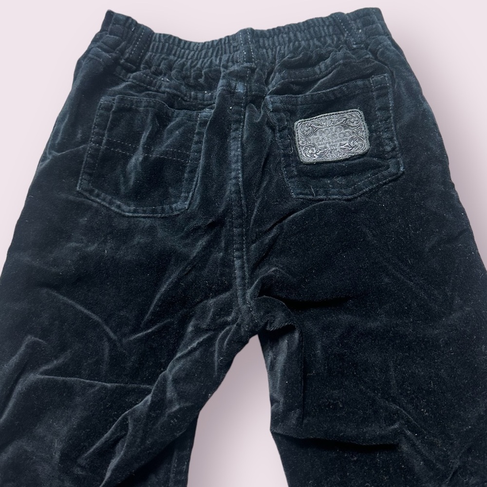 Toddler Girl Polo Jeans Co Ralph Lauren Black Velvet Button Flare Pants Size 4T - Picture 9 of 11
